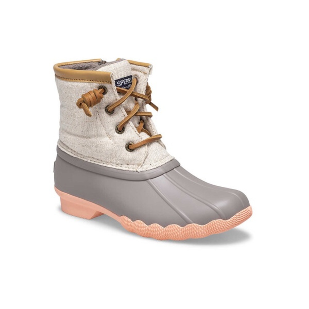 Sperry Gray and Tan Rain & Snow Boots Waterproof Ankle-Height - Picture 2 of 2